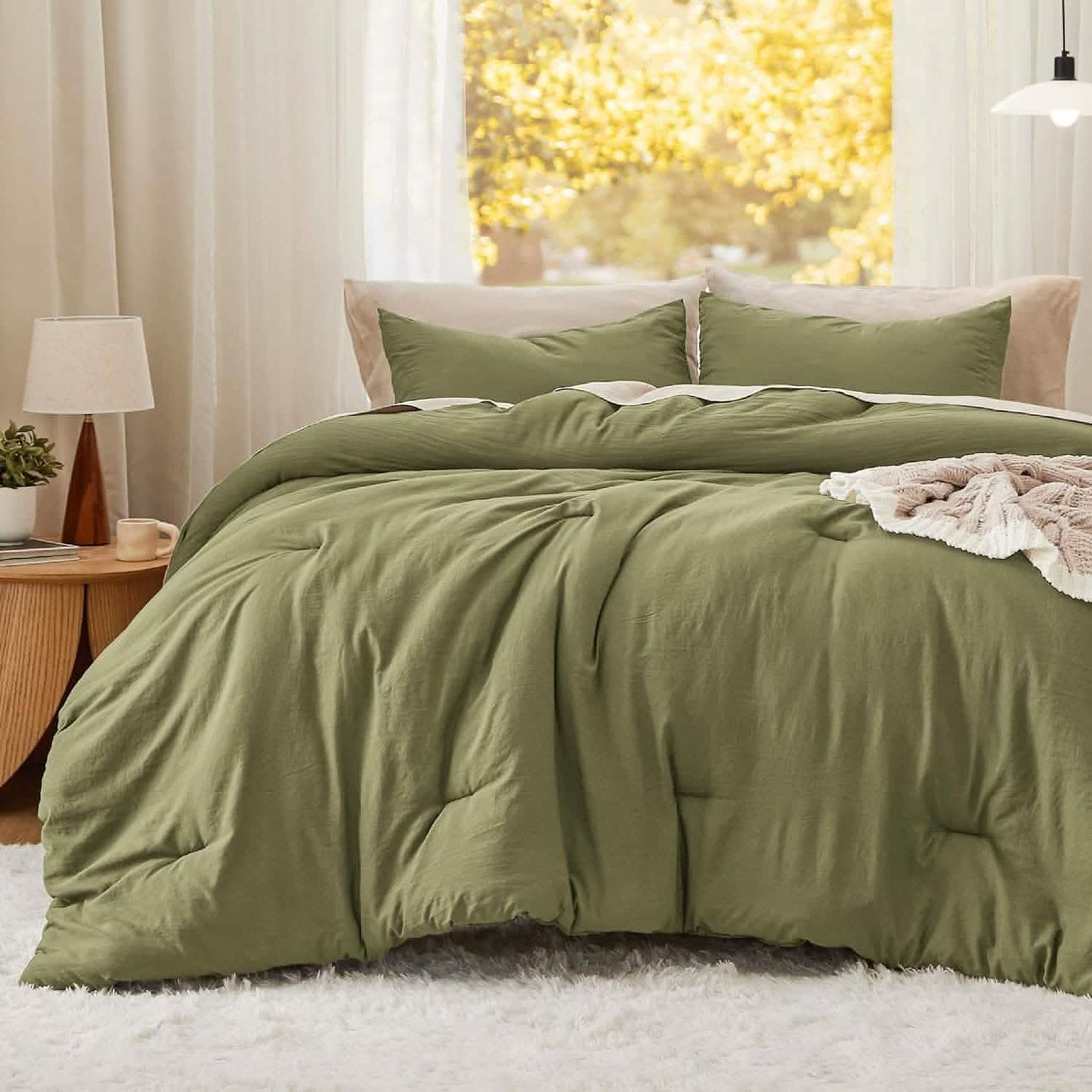 Prewashed Plain Comforter Set