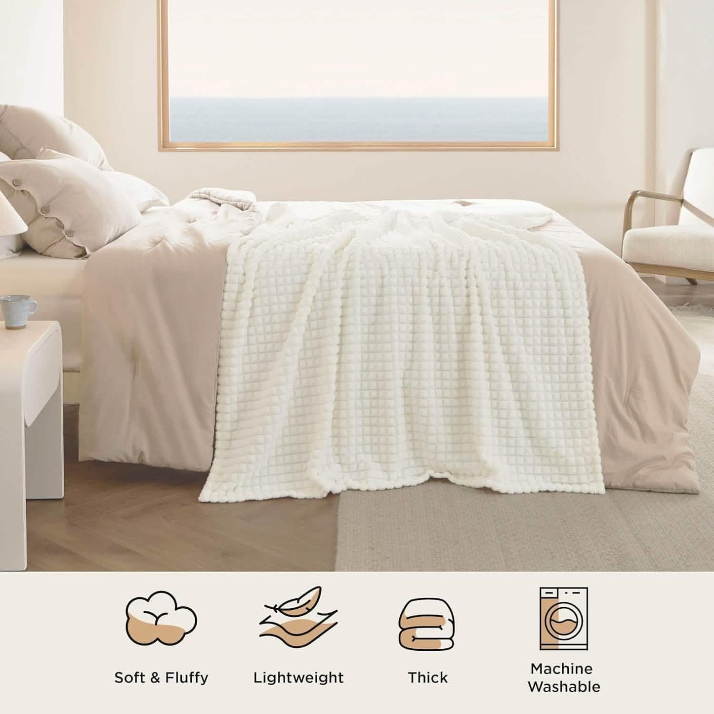 Ivory Fleece Blanket