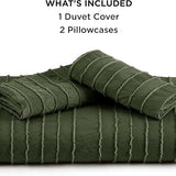 Striped Tufted Embroidery Duvet Cover Set