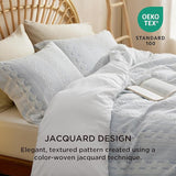 Bedsure 100% Cotton Diamond Wave Jacquard Duvet Cover Set