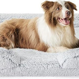 Orthopedic Long Faux Fur Flannel Dog Sofa