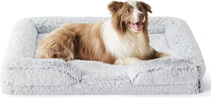 Orthopedic Long Faux Fur Flannel Dog Sofa