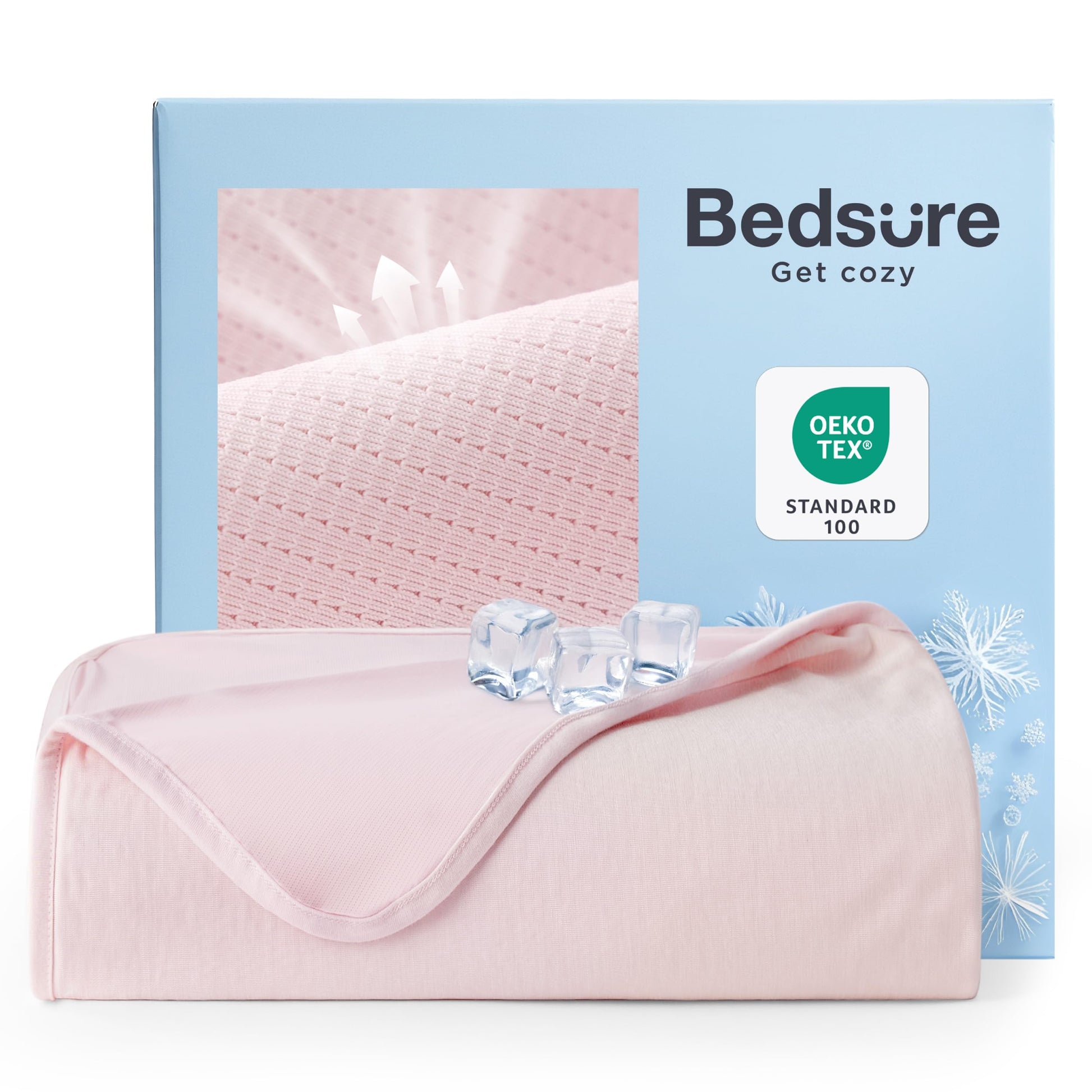 Bedsure Summer Cooling Blanket Queen Size for Hot Sleepers with Sports Mesh Design, Arc-Chill Q-Max 0.4 Lightweight Breathable Ice Cold Blanket for Night Sweats, 90 x 90 Inches, Mesh Grey