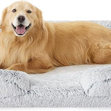 Orthopedic Long Faux Fur Flannel Dog Sofa