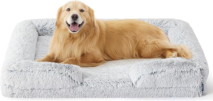 Orthopedic Long Faux Fur Flannel Dog Sofa