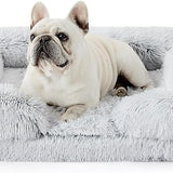 Orthopedic Long Faux Fur Flannel Dog Sofa