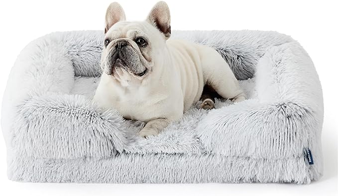 Orthopedic Long Faux Fur Flannel Dog Sofa