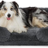 Orthopedic Long Faux Fur Flannel Dog Sofa