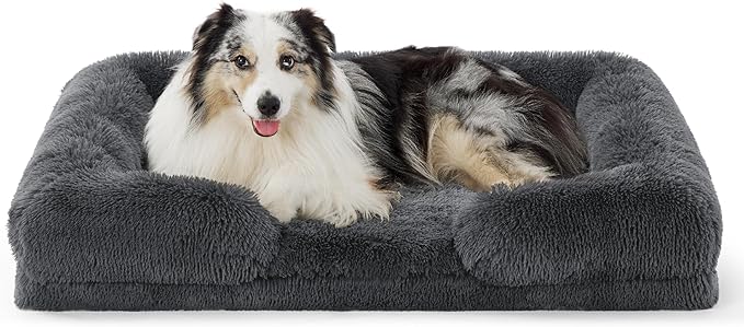 Orthopedic Long Faux Fur Flannel Dog Sofa