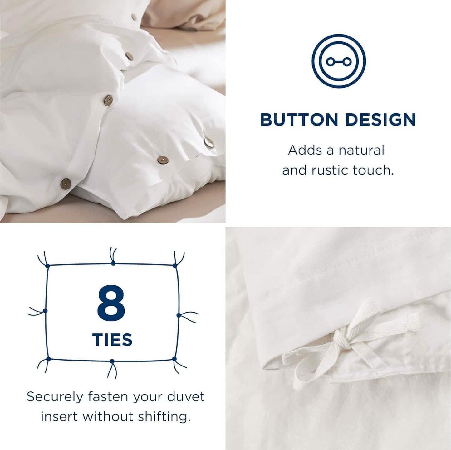 Rayon Derived from Bamboo and Linen Duvet Cover Set