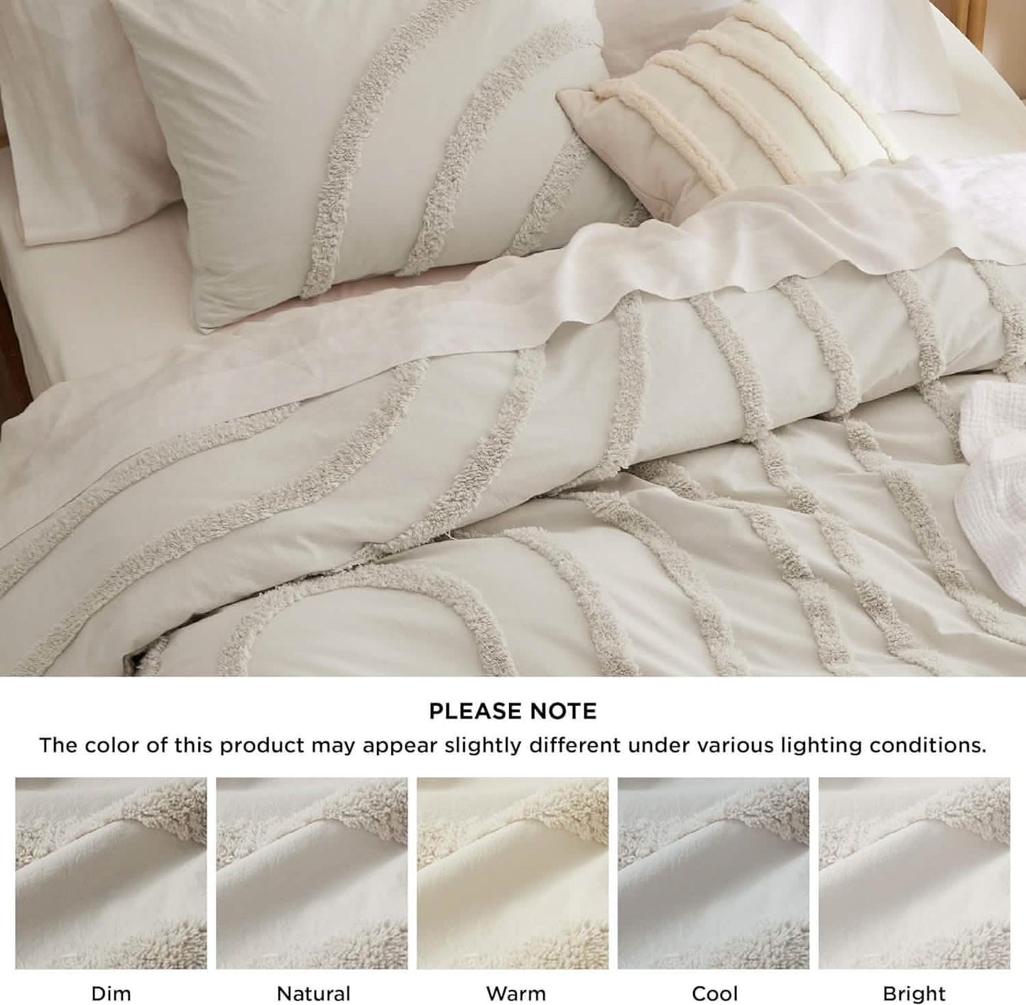 GentleSoft™ 100% Cotton Tufted Duvet Cover Set