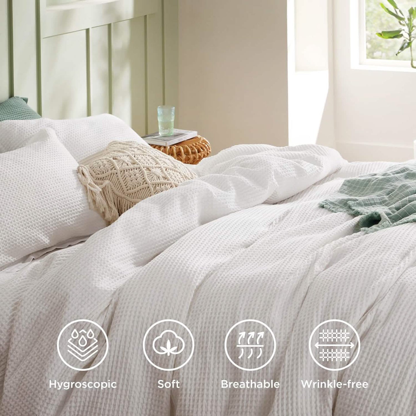 GentleSoft™ Cotton Waffle Weave Duvet Cover Set