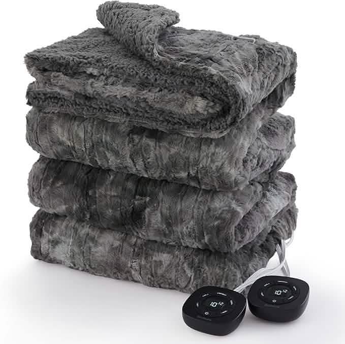 Faux Fur Heated Blanket