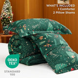 Bedsure Christmas Plaid Comforter Set Green