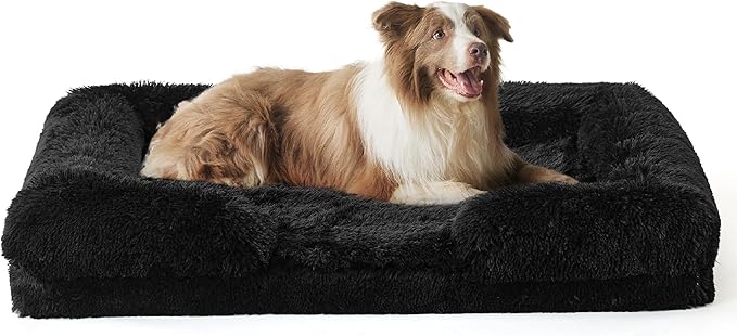 Orthopedic Long Faux Fur Flannel Dog Sofa