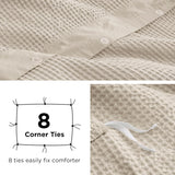 100% Cotton Waffle Weave Duvet Cover Set