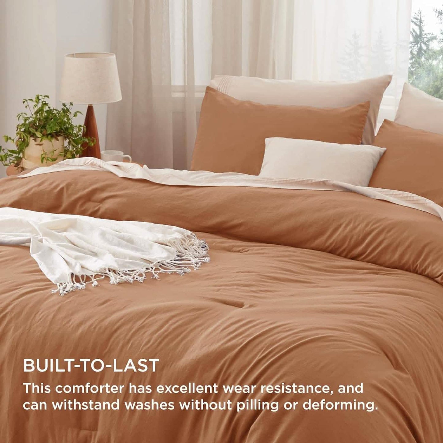 Prewashed Plain Comforter Set