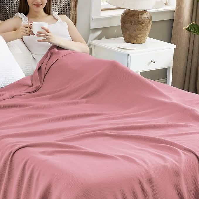 100% Cotton Herringbone Woven Blanket