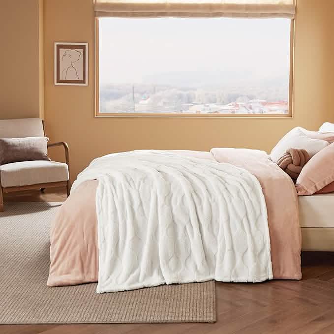 Acquard Decorative Shaggy Fleece Blanket