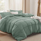 Striped Tufted Embroidery Duvet Cover Set