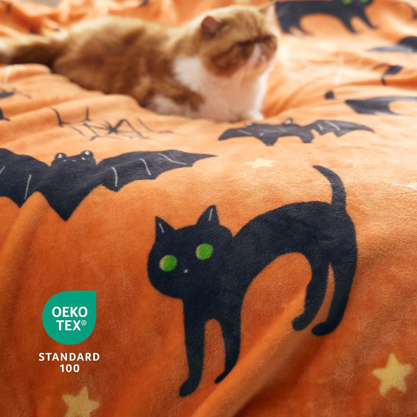 Halloween Blanket Black Orange