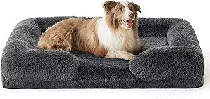 Orthopedic Long Faux Fur Flannel Dog Sofa