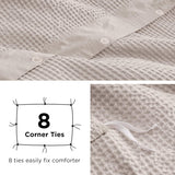 100% Cotton Waffle Weave Duvet Cover Set