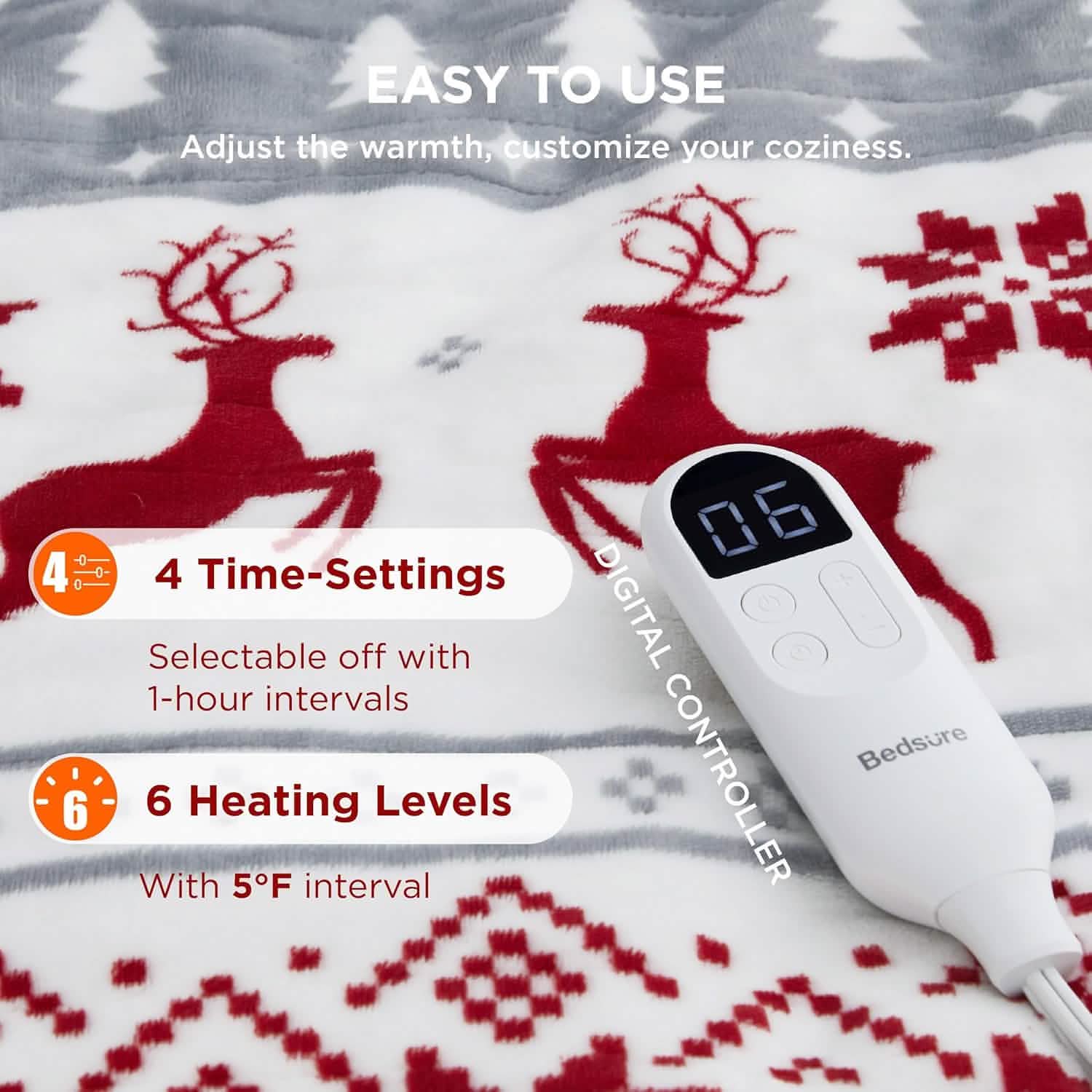 Christmas Flannel Heated Blanket