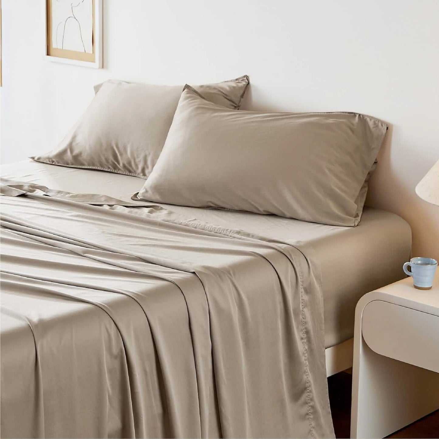 Lyocell Cotton Blend Washed Sheet Set