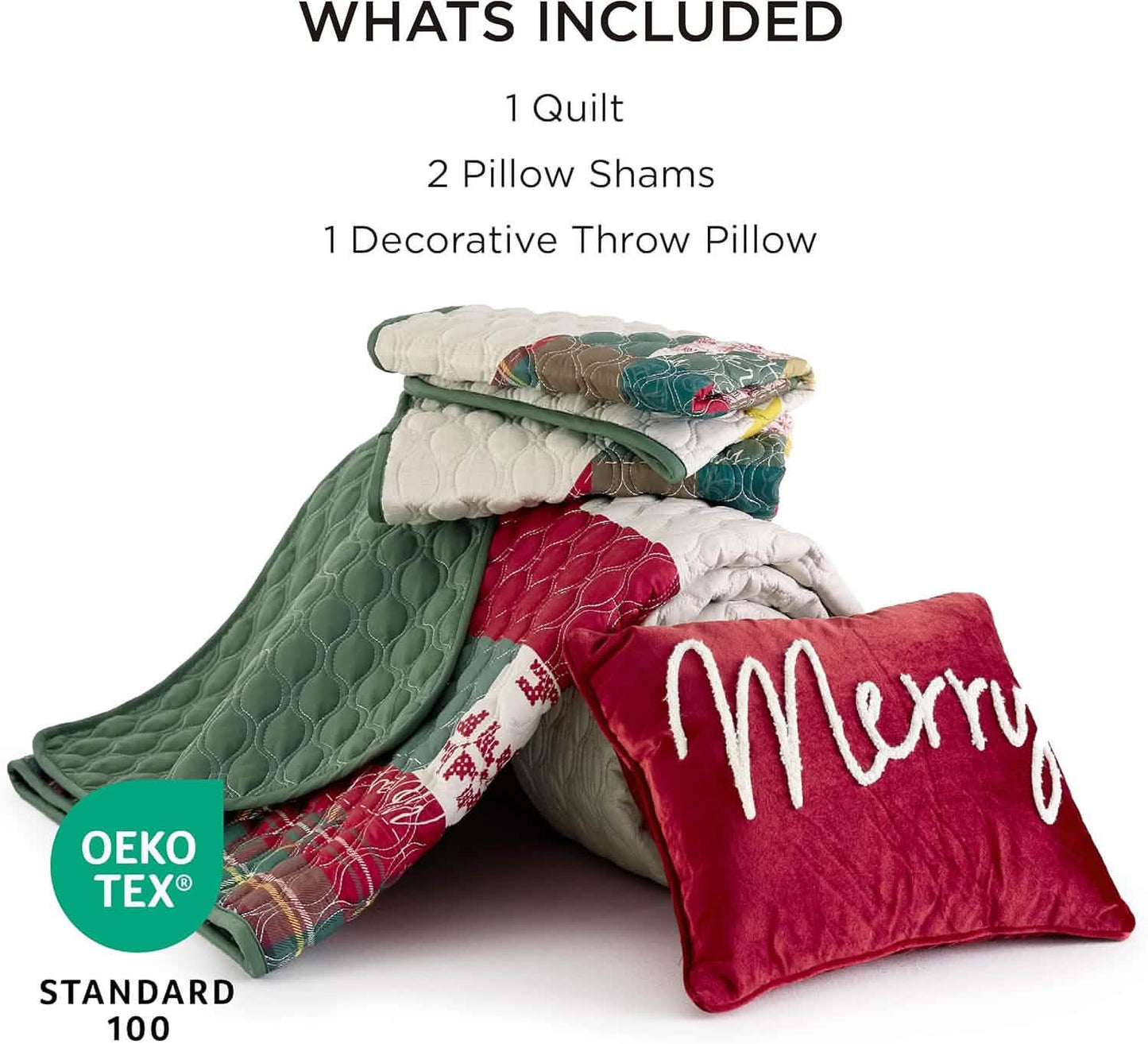Christmas Modern Patchwork Quilt Set Tree