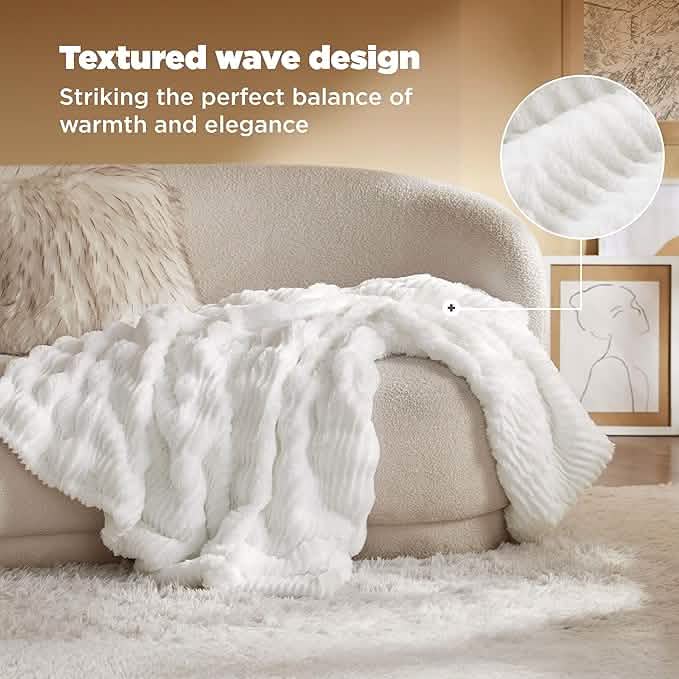 Fuzzy Wave Faux Fur Blanket