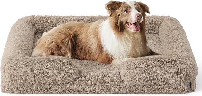 Orthopedic Long Faux Fur Flannel Dog Sofa