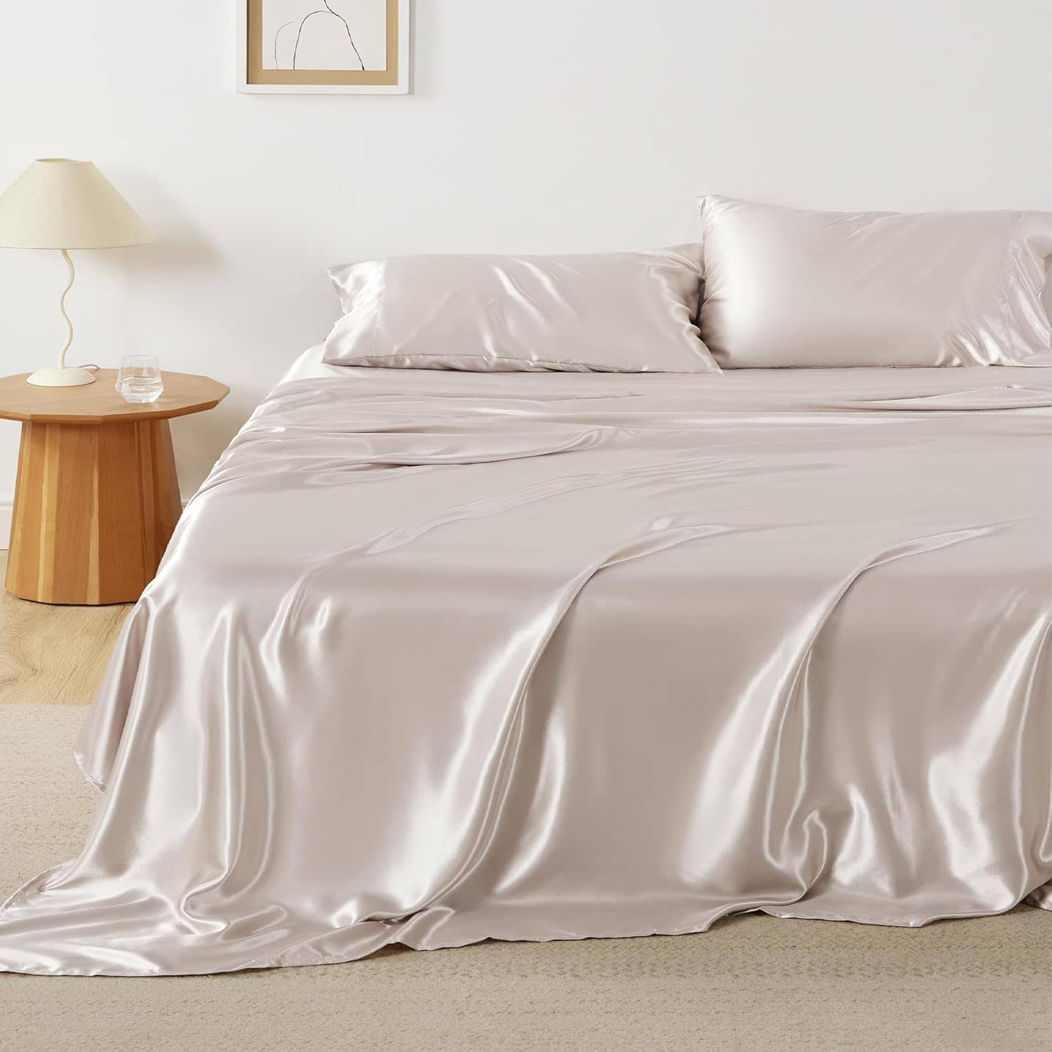 Bedsure Satin Sheet Set