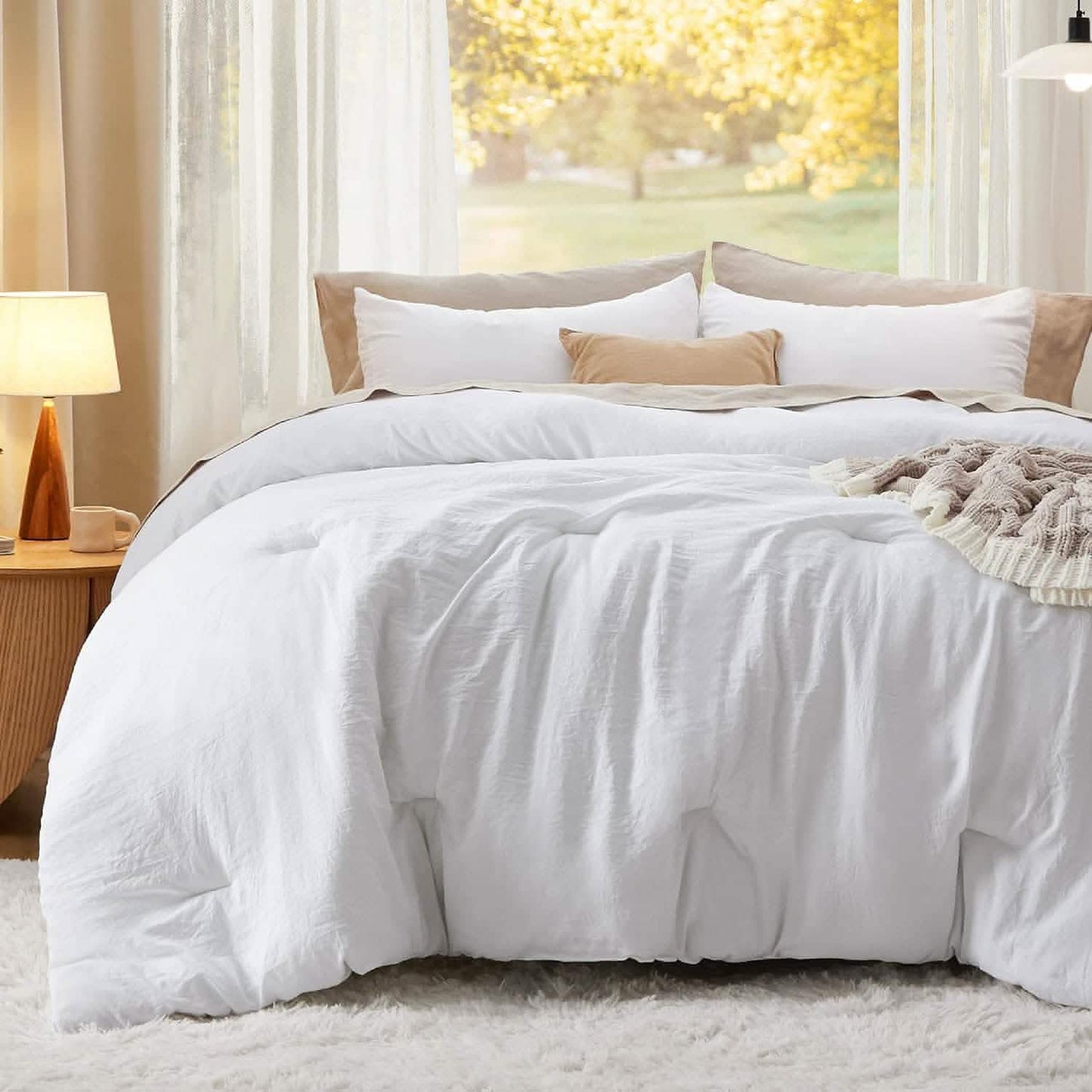 Prewashed Plain Comforter Set
