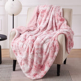 Faux Fur and Sherpa Tie-dye Reversible Blanket