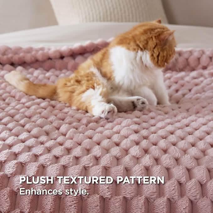 Textured Bubble Flannel Fleece Blanket