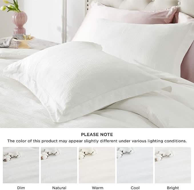 100% Cotton Greek Key Jacquard Duvet Cover Set