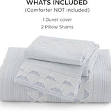 Bedsure 100% Cotton Diamond Wave Jacquard Duvet Cover Set