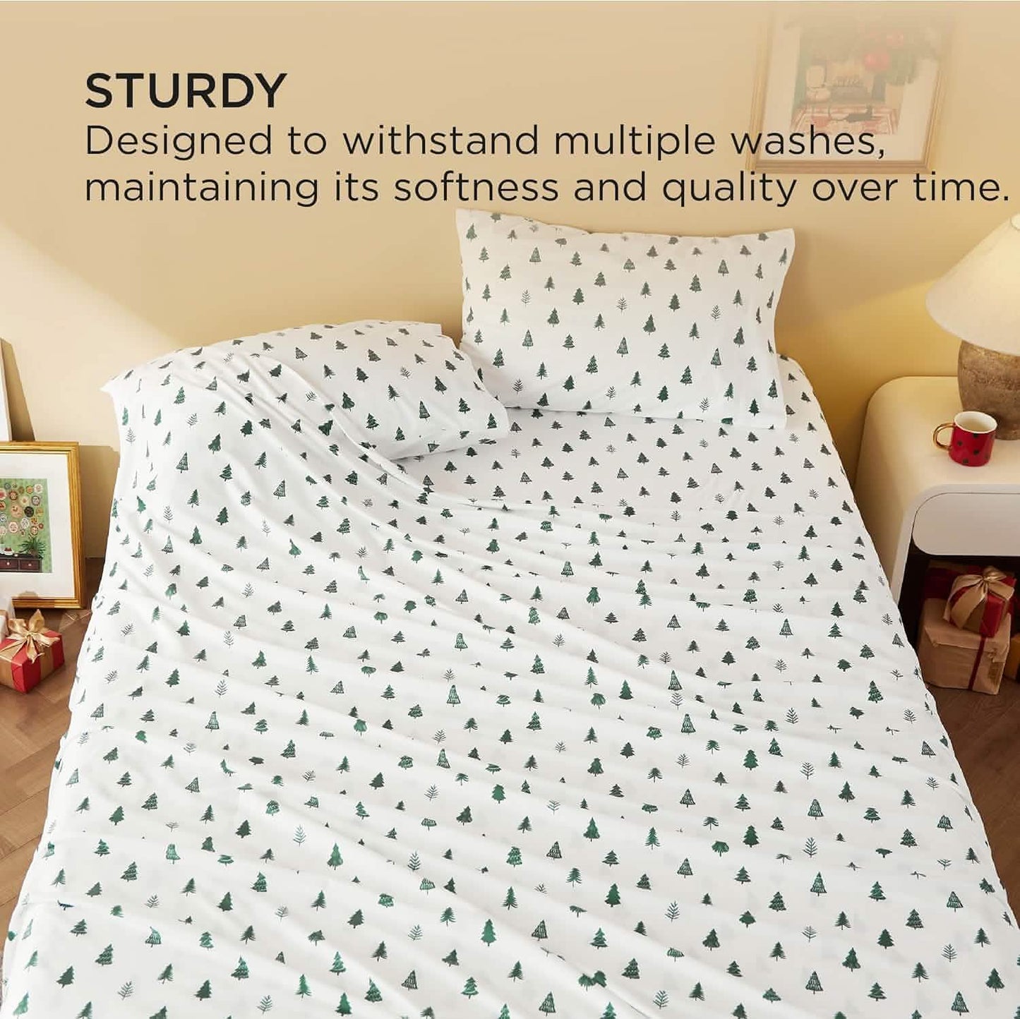 Faux Cotton Flannel Sheet Set Green