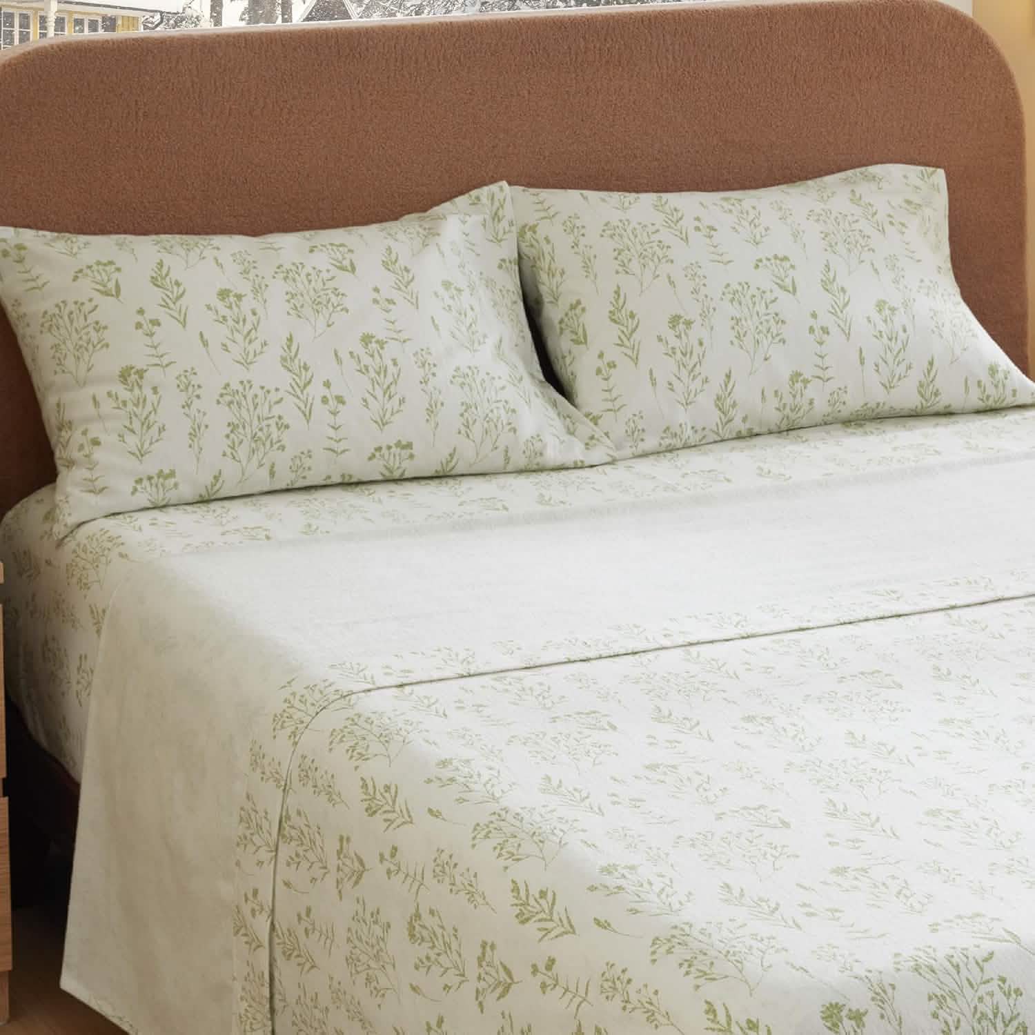 100% Cotton Flannel Sheets Aqua Gray