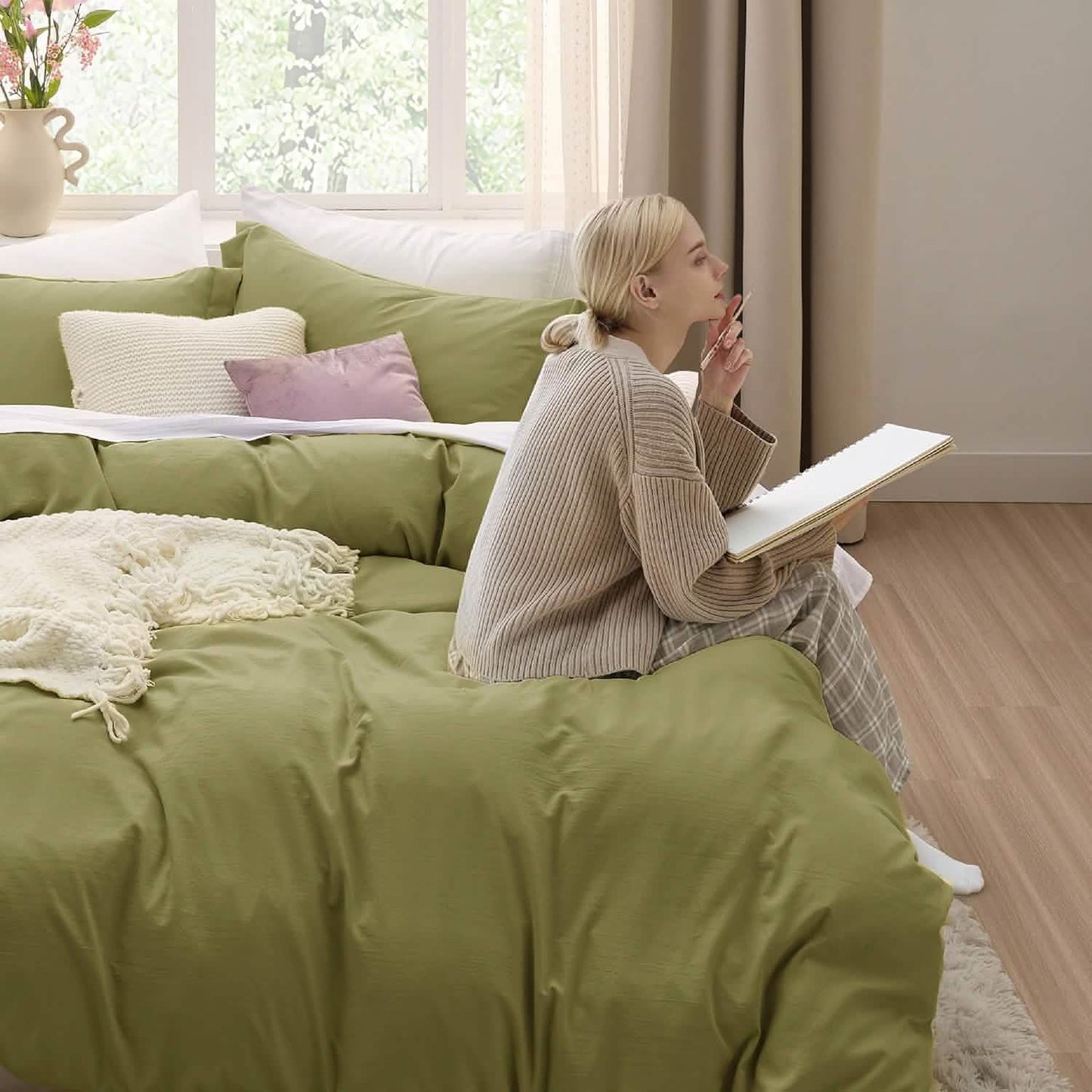 Prewashed Polyester Microfiber Duvet Cover Set