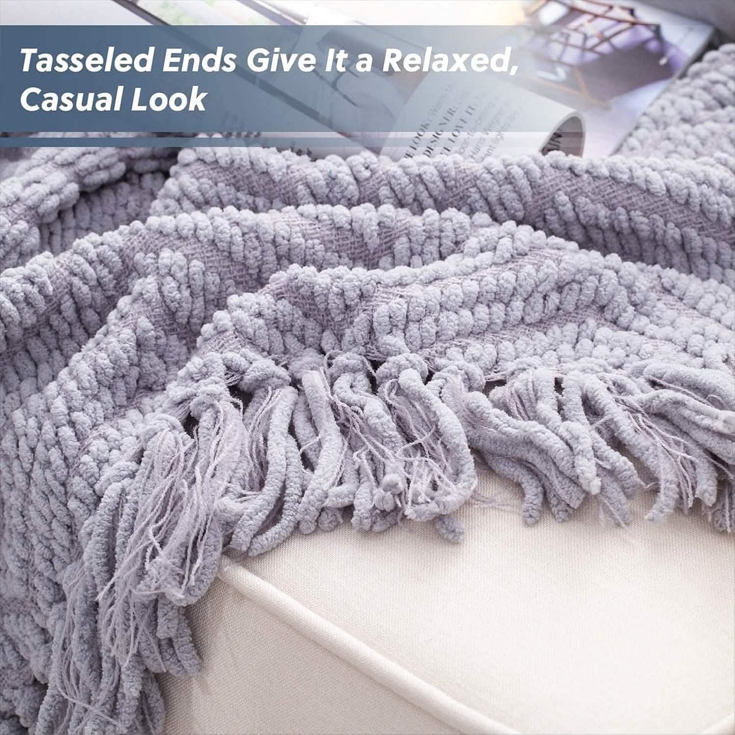 GentleSoft Versatile Knit Woven Chenille Blanket