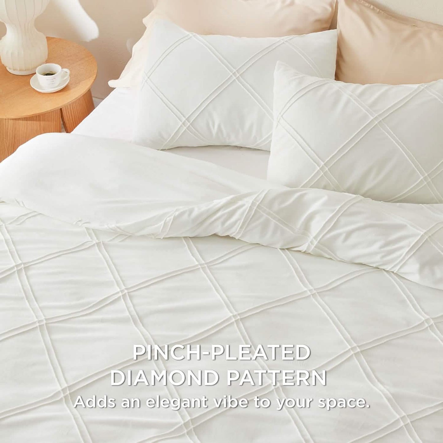 GentleSoft™ Velvet Pinch-Pleated Duvet Cover Set