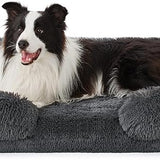 Orthopedic Long Faux Fur Flannel Dog Sofa