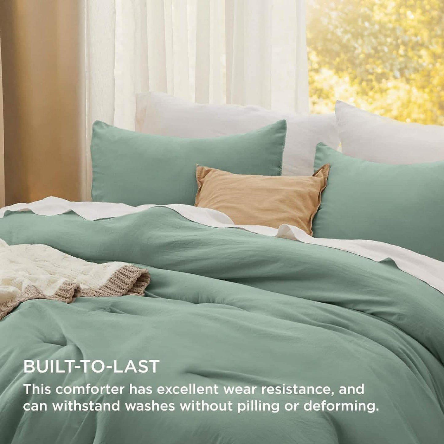 Prewashed Plain Comforter Set