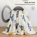 Bedsure Printed Throw Sherpa Blanket Butterfly