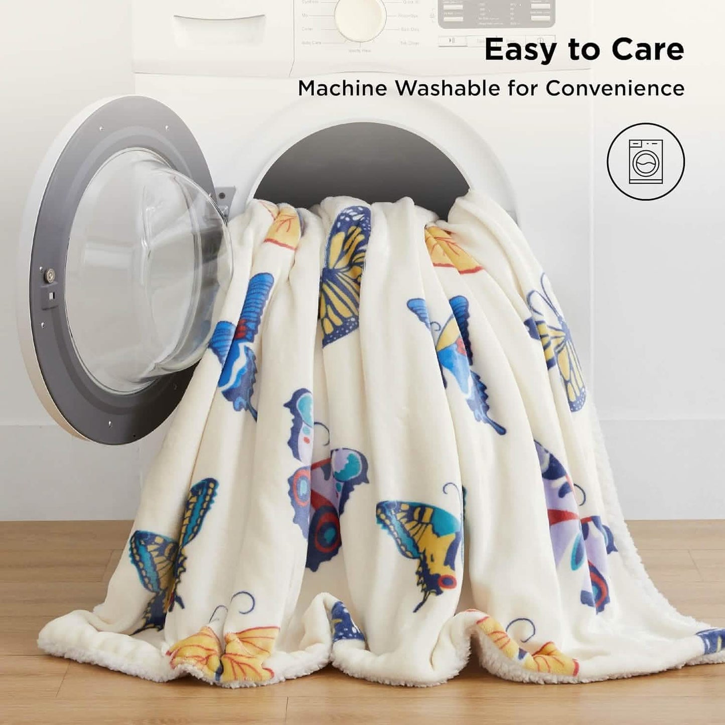 Printed Throw Sherpa Blanket Butterfly