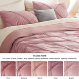 Bedsure Velvet Pinch-Pleated Duvet Cover Set