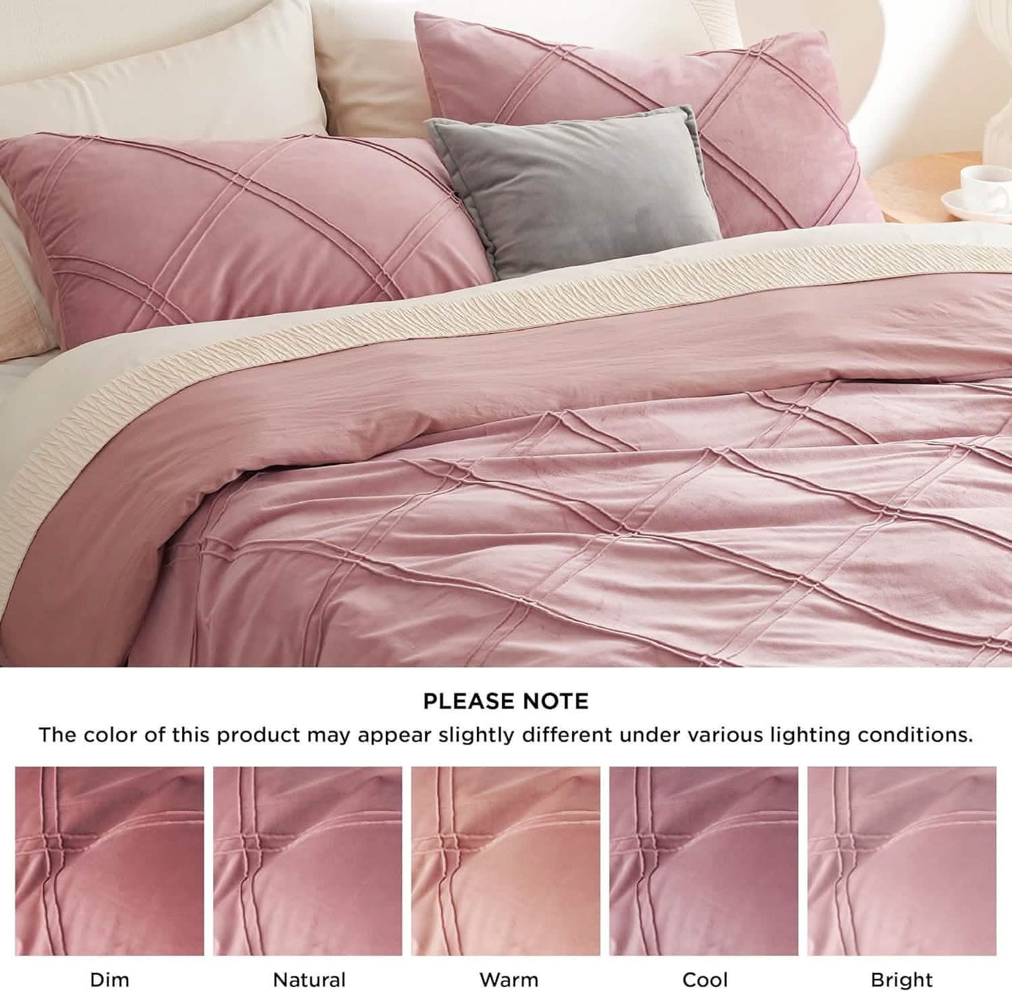 GentleSoft™ Velvet Pinch-Pleated Duvet Cover Set