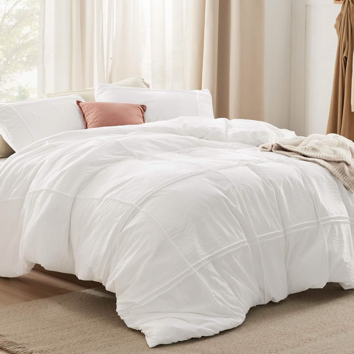 Striped Tufted Embroidery Duvet Cover Set